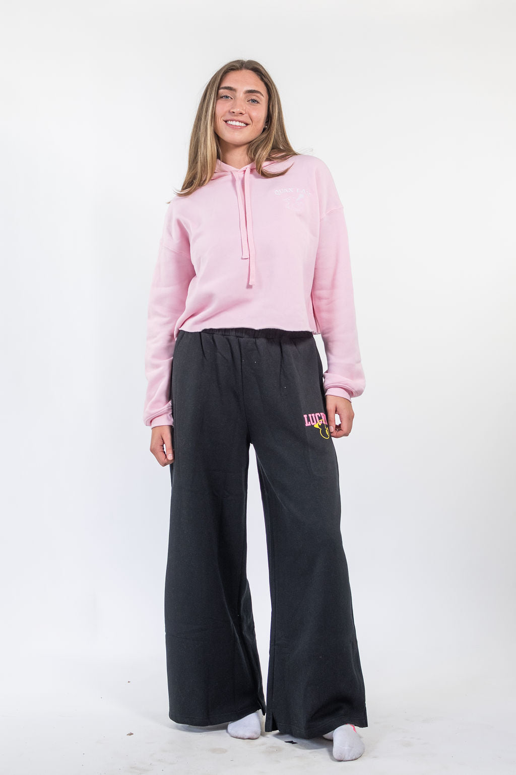 Duck'd Out Crop Hoodie*Pink