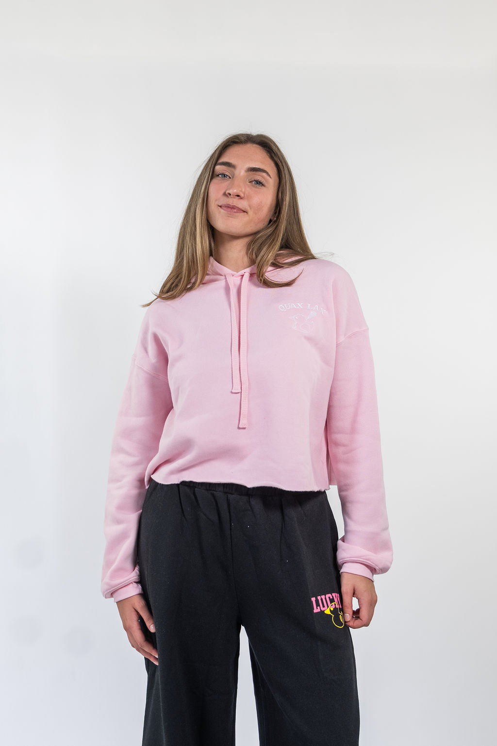 Duck'd Out Crop Hoodie*Pink