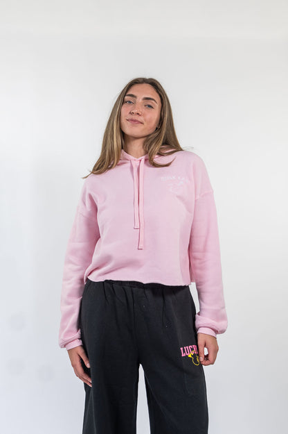 Duck'd Out Crop Hoodie*Pink