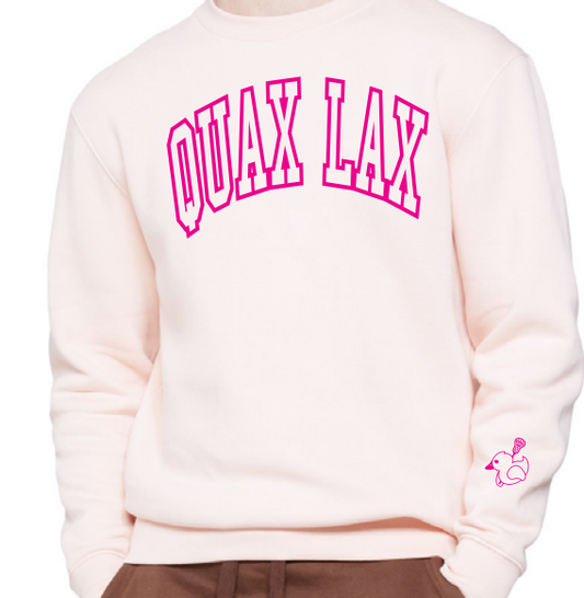 Quax College Crew Sweatshirt - Pale Pink