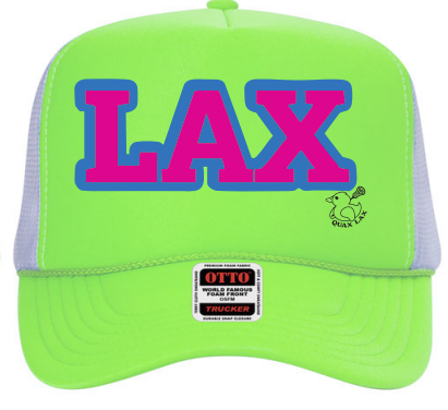 LAX x QUAX Hat - Neon Green/Pink