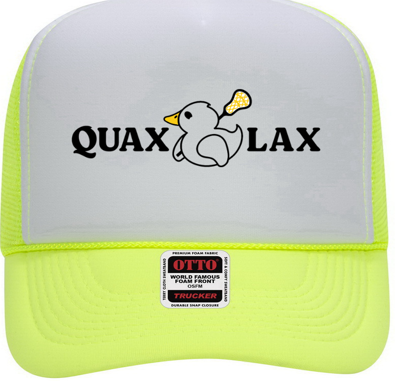 Quax in Front Foam Trucker Hat* Neon Yellow