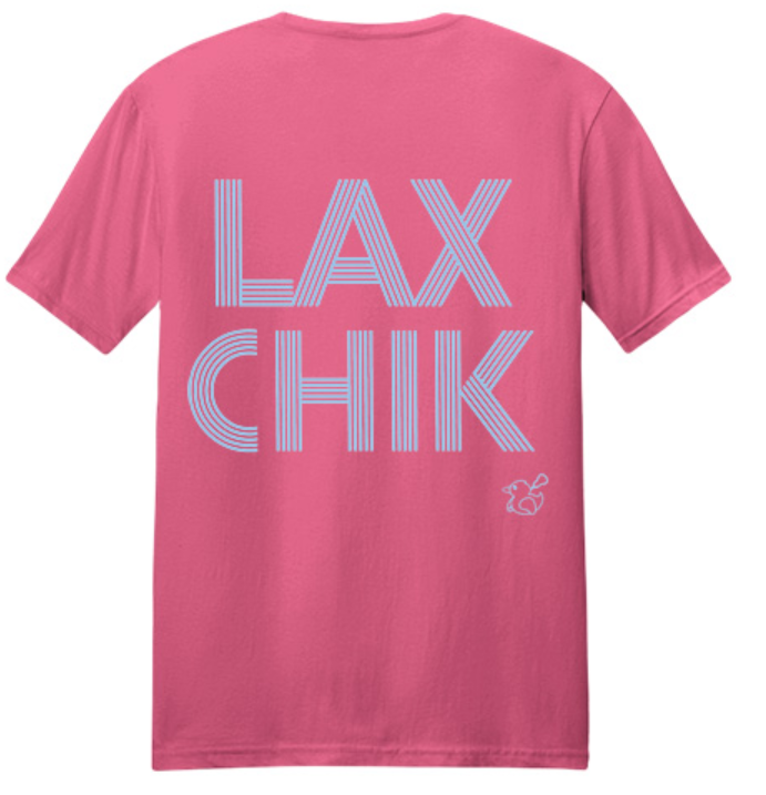 Lax Chik T-Shirt * Neon Pink/Blue