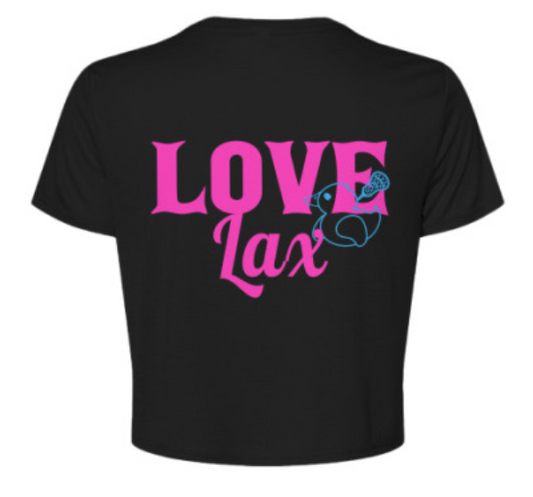 Quax Loves Lax Crop T-Shirt - Black